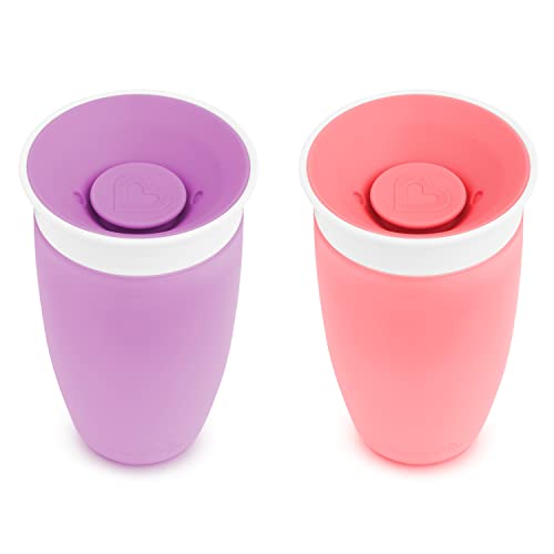 Munchkin Spill Proof Miracle 360 Sippy Cups for Toddlers 1-3, 10 Ounce, 2 Pack, Pink/Purple  
Munchkin Spill Proof Mirac