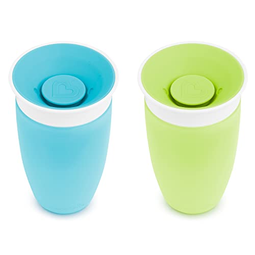  Munchkin Spill Proof Sippy Cups for Toddlers 1-3, 10 Ounce, 2 Pack, Green/Blue
| Munchkin Miracle 360 Spill Proof Sippy