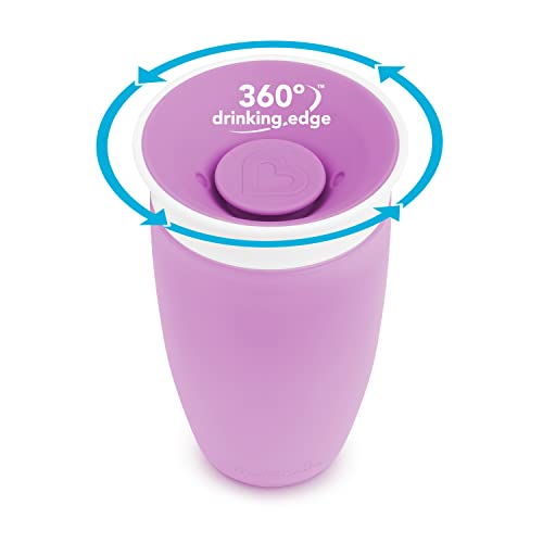 Munchkin Spill Proof Miracle 360 Sippy Cups for Toddlers 1-3, 10 Ounce, 2 Pack, Pink/Purple  
Munchkin Spill Proof Mirac