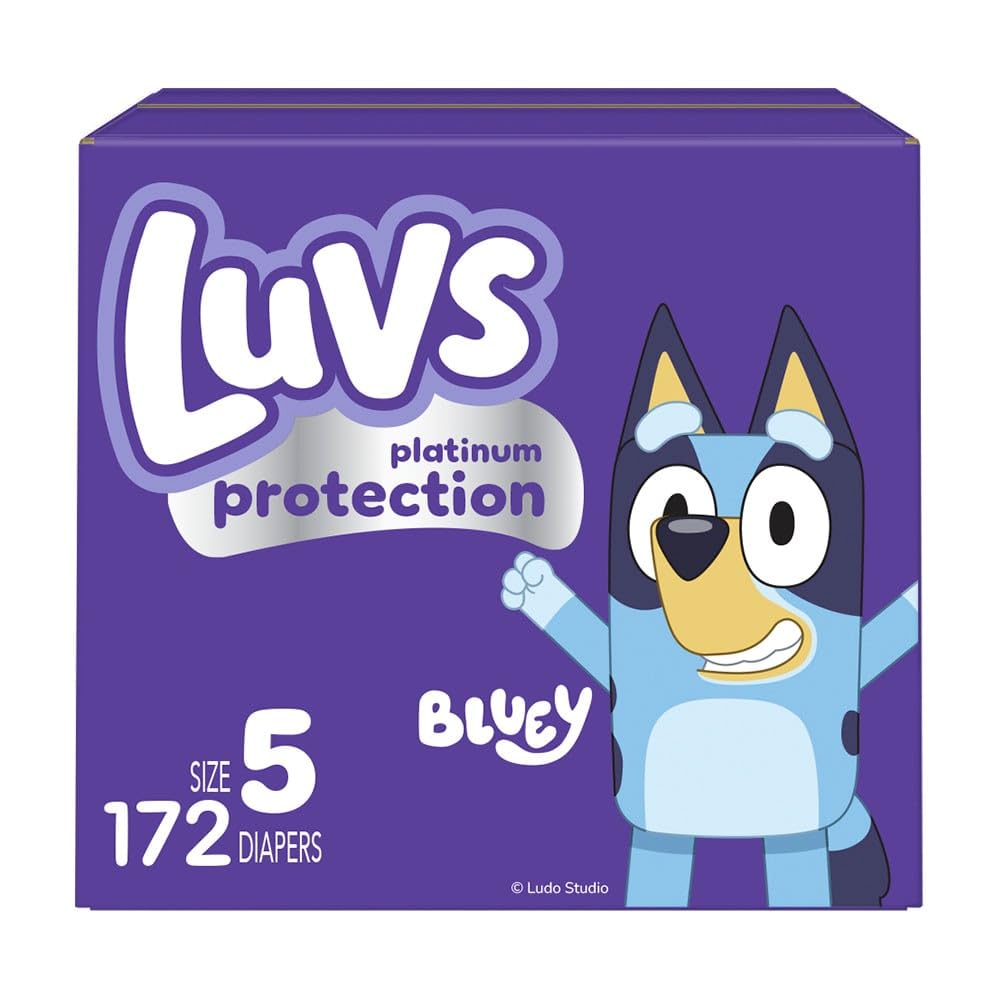  Luvs Size 5 Bluey Platinum Protection Diapers for Babies - 172 Count
| Luvs Bluey Platinum Protection Size 5 Diapers - 