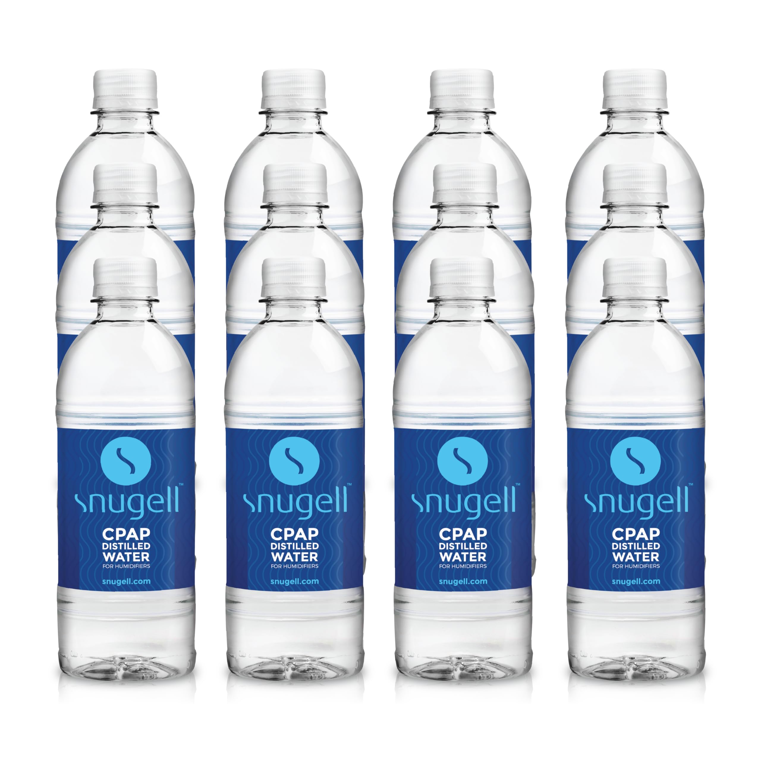 Snugell Distilled Water for CPAP Machines - 12-Pack Travel Size Bottles - Up to 30 Days Supply - Clean, Multi-Use, Trave