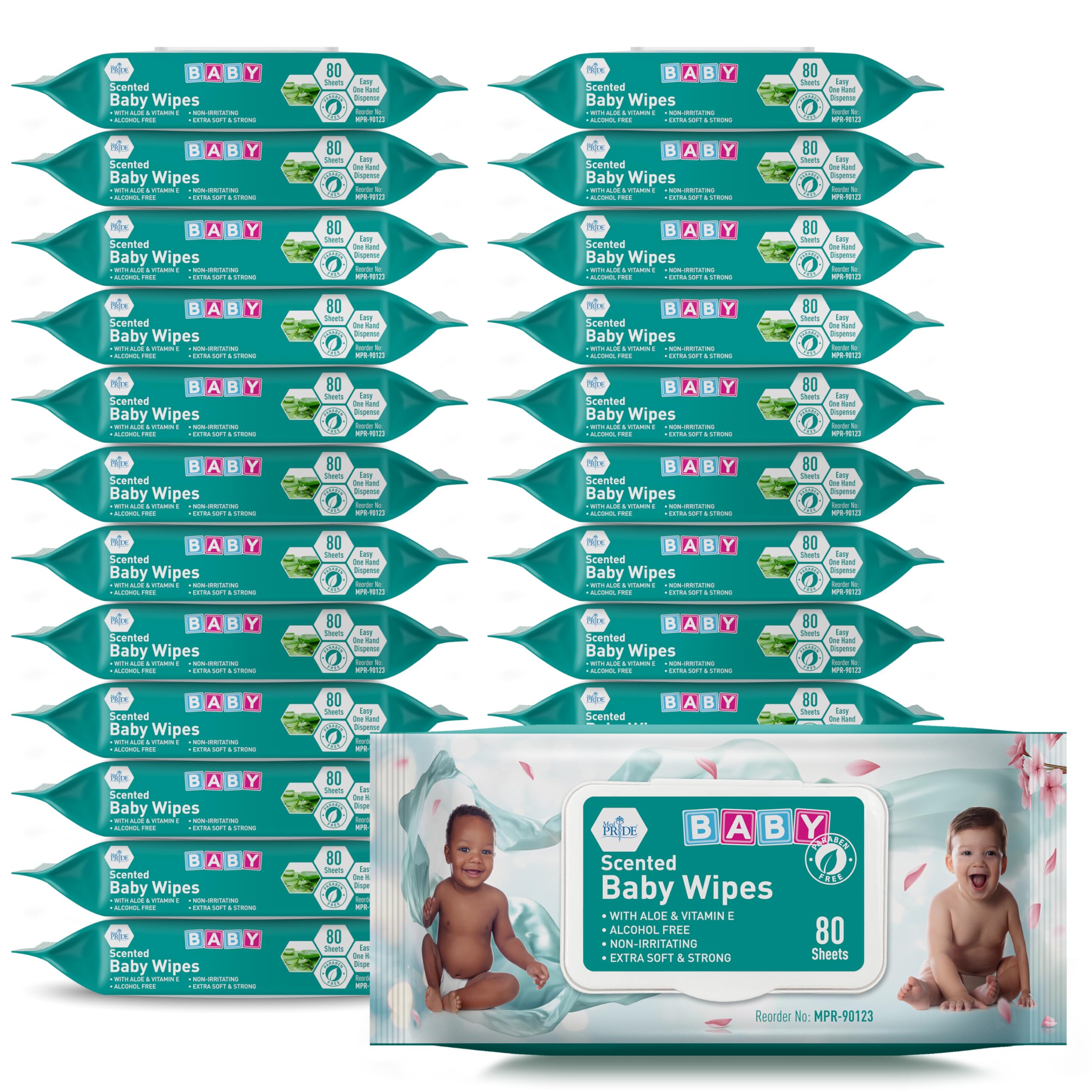 MED PRIDE Alcohol-Free & Paraben-Free Scented Baby Wipes for Babies, Bulk Pack of 1920 Count
| MED PRIDE Aloe Vera & Vi